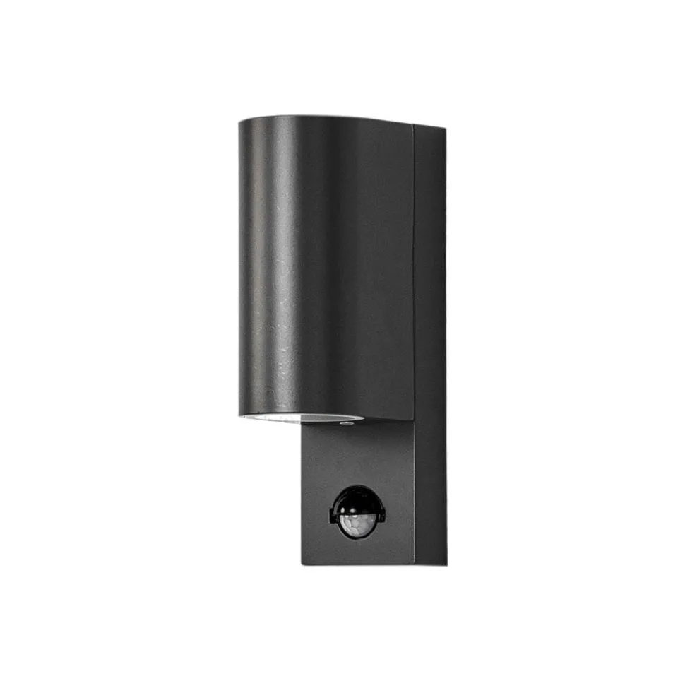 Lindby udendørs væglampe Palina, sensor, IP44, antracit