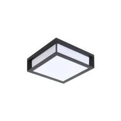 Lindby udendørs væglampe Sivana, sort, aluminium, 26 cm x 26 cm