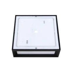 Lindby udendørs væglampe Sivana, sort, aluminium, 26 cm x 26 cm
