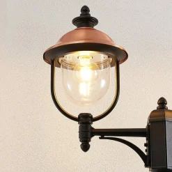 Lindby udendørslampe Clint, 225 cm, 2 lyskilder, saltvandsresistent, E27