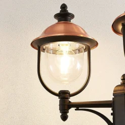 Lindby udendørslampe Clint, 225 cm, 3 lyskilder, saltvandsresistent, E27