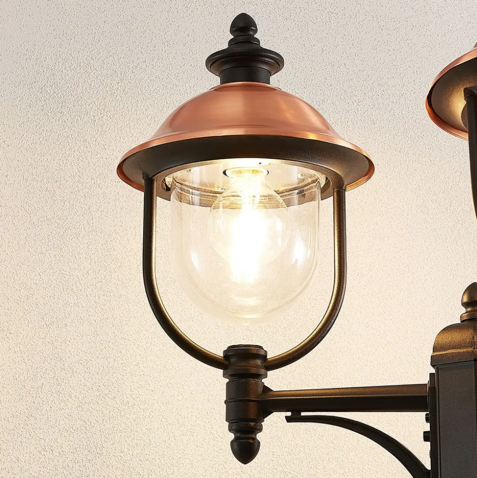 Lindby udendørslampe Clint, 225 cm, 3 lyskilder, saltvandsresistent, E27