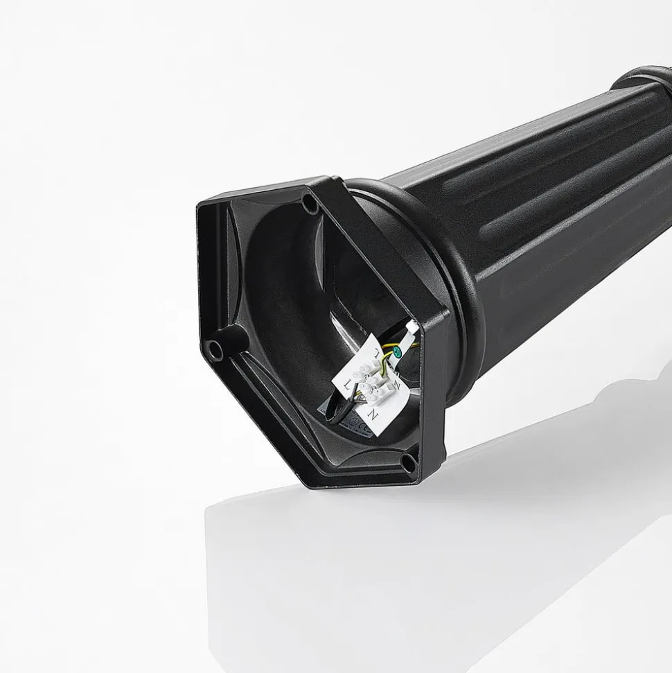 Lindby udendørslampe Clint, 225 cm, 3 lyskilder, saltvandsresistent, E27