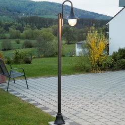 Lindby udendørslampe Daphne, 220 cm, sort, E27, IP44