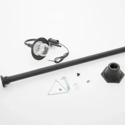 Lindby udendørslampe Daphne, 220 cm, sort, E27, IP44
