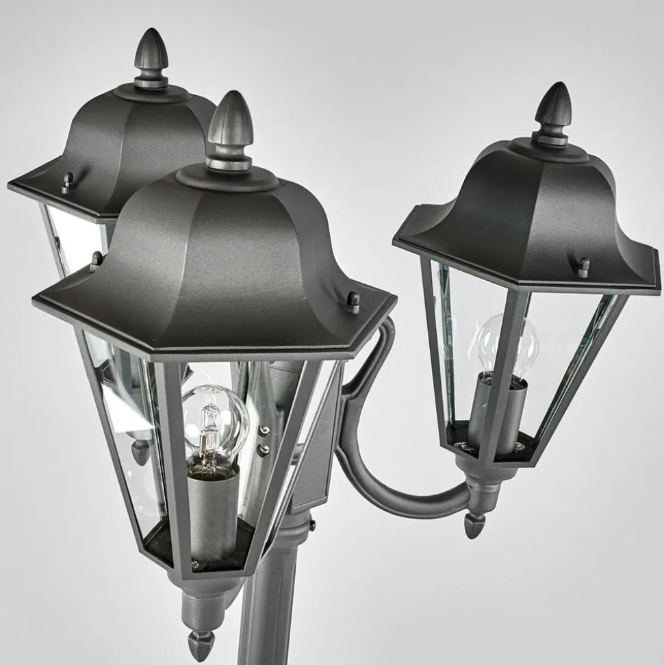 Lindby udendørslampe Edana, 212 cm, 3 lyskilder, antracit, E27, IP44