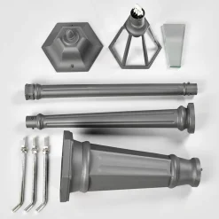 Lindby udendørslampe Edana, 211 cm, antracit, E27, IP44