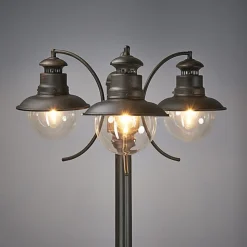 Lindby udendørslampe Eddie, 198 cm, rust, metal, IP44, E27