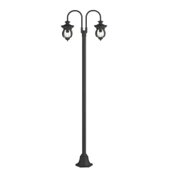 Lindby udendørslampe Farley, 215 cm, 2 lyskilder, IP44, E27