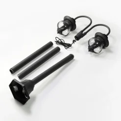 Lindby udendørslampe Farley, 215 cm, 2 lyskilder, IP44, E27