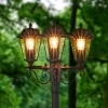Lindby udendørslampe Lamina, 172 cm, 3 lyskilder, sort-rust, E27