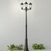 Lindby udendørslampe Nane, 217 cm, sort, saltvandsresistent, E27