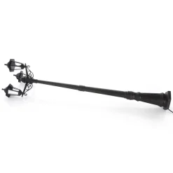 Lindby udendørslampe Nane, 217 cm, sort, saltvandsresistent, E27