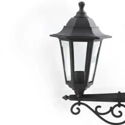 Lindby udendørslampe Nane, 217 cm, sort, saltvandsresistent, E27