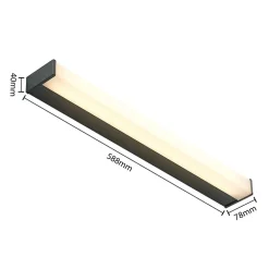 Lindby Ulisan LED-væglampe til bad, kantet 58,8 cm