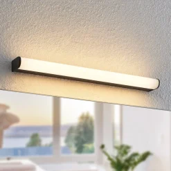 Lindby Ulisan LED-væglampe til bad, rund, 58,8 cm