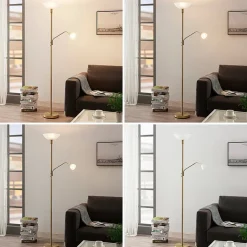 Lindby uplight Jost, 180 cm, messing, læselampe, E27