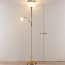 Lindby uplight Jost, 180 cm, messing, læselampe, E27