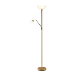 Lindby uplight Jost, 180 cm, messing, læselampe, E27