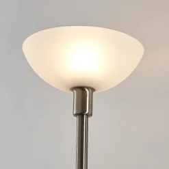 Lindby uplight Jost, 180 cm, nikkelfarvet, læselampe