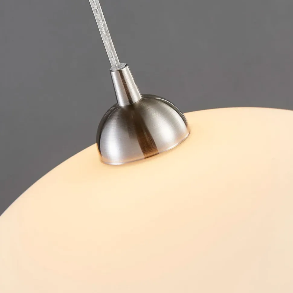Lindby Valeria hængelampe, hvid, glas, Ø 40 cm, E27