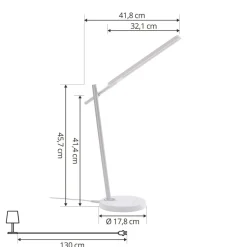 Lindby Valtorin LED-bordlampe, hvid