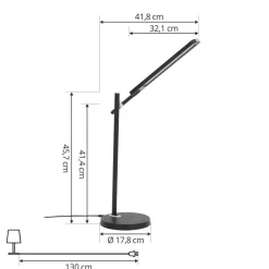Lindby Valtorin LED-skrivebordslampe, sort