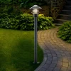 Lindby vejlampe Belmiro, jern, 100 cm høj, E27, sort