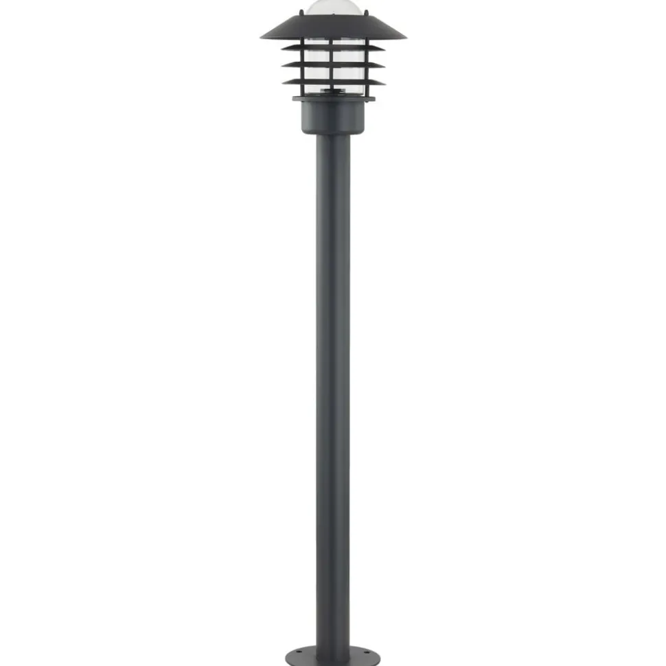Lindby vejlampe Belmiro, jern, 100 cm høj, E27, sort