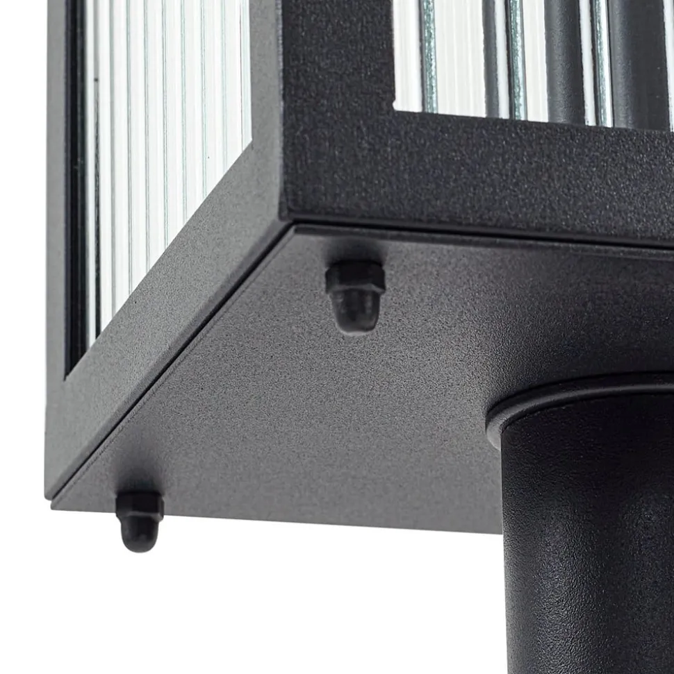 Lindby vejlampe Bolgar, sort, metal, glas, 15 cm