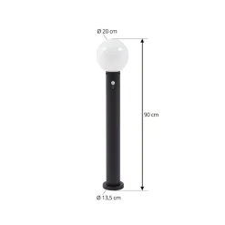 Lindby vejlampe Dangan, hvid, 90 cm, glas, sensor