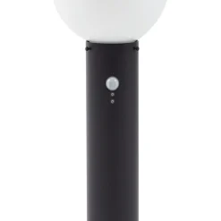 Lindby vejlampe Dangan, hvid, 90 cm, glas, sensor