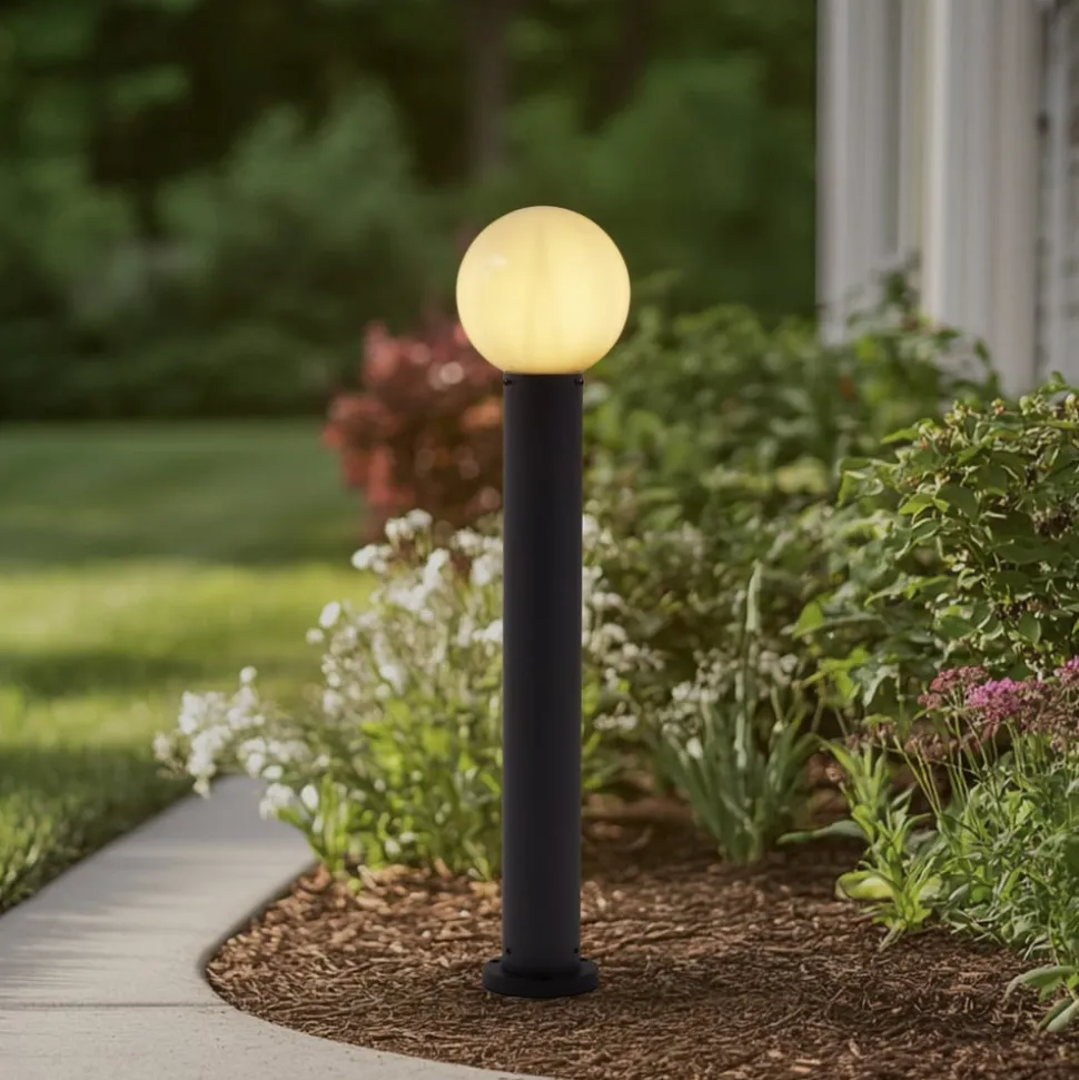 Lindby vejlampe Dangan, hvid, højde 90 cm, glas, metal
