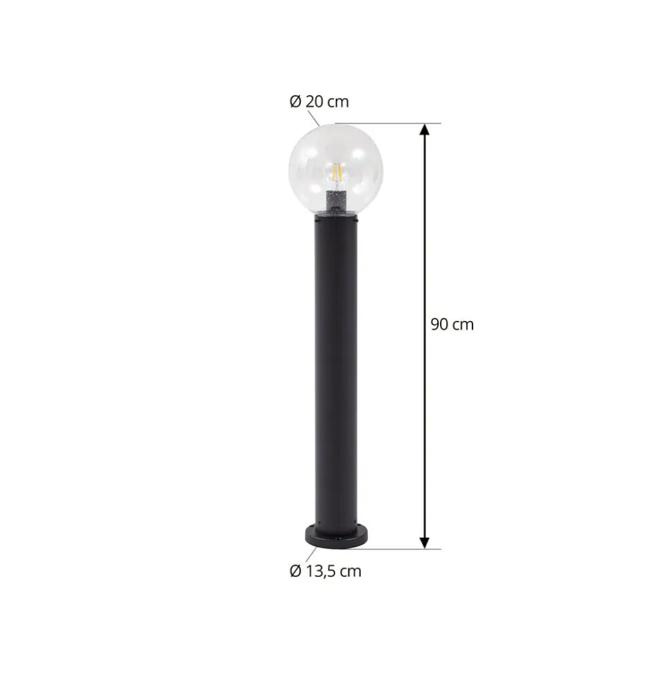 Lindby vejlampe Dangan, klar, højde 90 cm, glas, metal