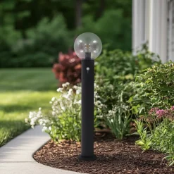 Lindby vejlampe Dangan, klar, 90 cm, glas, sensor