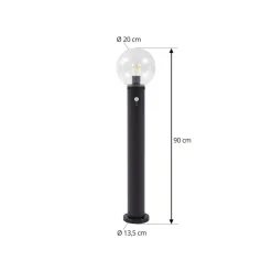 Lindby vejlampe Dangan, klar, 90 cm, glas, sensor