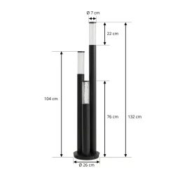 Lindby vejlampe Gavros, trykstøbt aluminium, 3 lyskilder