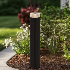 Lindby vejlampe Halvar, 50 cm, sort, IP65, GU10