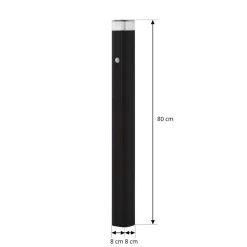 Lindby vejlampe Halvar, 80 cm, sort, IP65, GU10, sensor