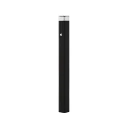 Lindby vejlampe Halvar, 80 cm, sort, IP65, GU10, sensor
