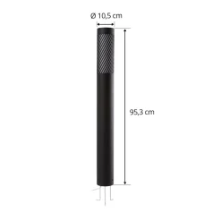 Lindby vejlampe Lurinda, sort, aluminium, Ø 10,5 cm