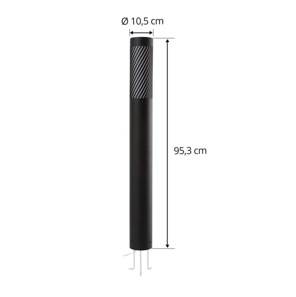 Lindby vejlampe Lurinda, sort, aluminium, Ø 10,5 cm