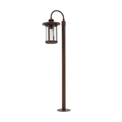 Lindby vejlampe Zayn, rustfarvet, glas, højde 109 cm, IP65