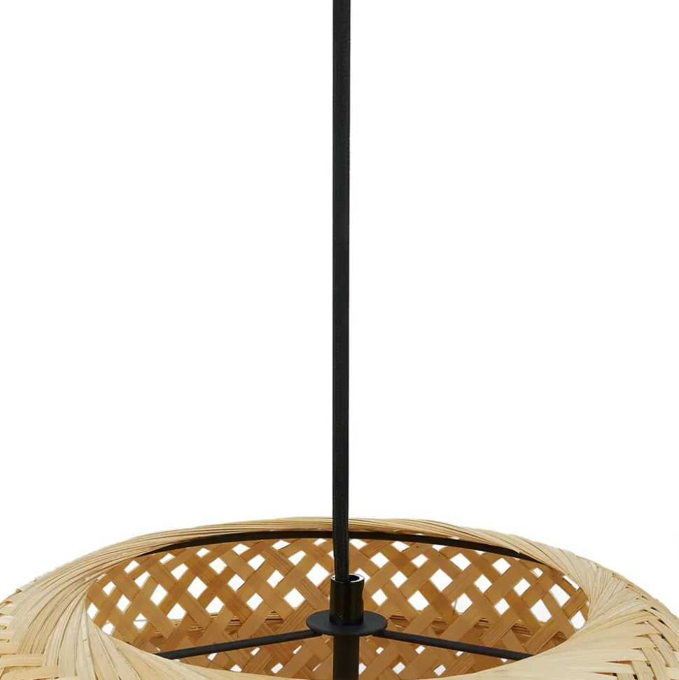 Lindby Venora hængelampe, Ø 40 cm, i ét plan, bambus, E27