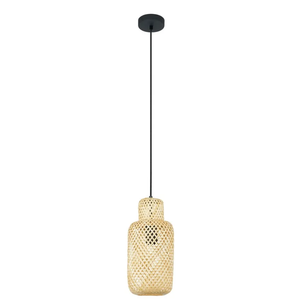 Lindby Venora hængelampe, Ø 15 cm, bambus, E27