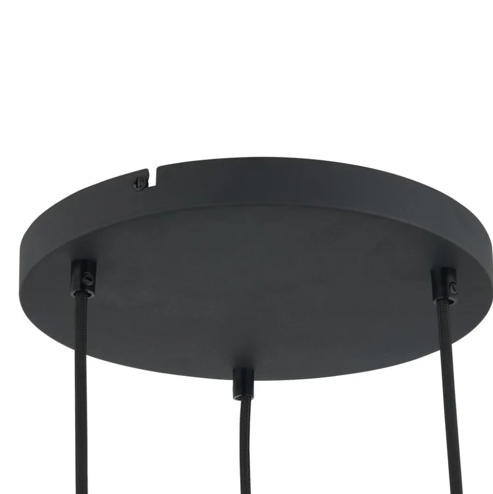 Lindby Venora hængelampe, rund, 3 lyskilder, Ø 15 cm, bambus