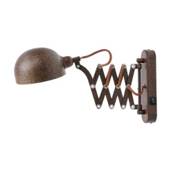 Lindby væglampe Curtis, rustfarvet, justerbar, 57 cm, E14