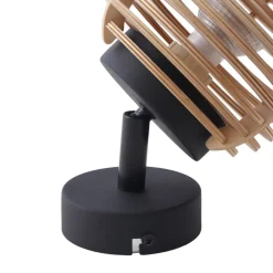 Lindby væglampe Ediz, GU10, sort, træ, Ø 12,7 cm