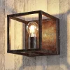 Lindby væglampe Emin, bredde 18 cm, rustfarvet, metal