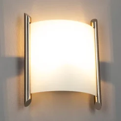 Lindby væglampe Filippa, 20 cm, nikkel, glas, E27